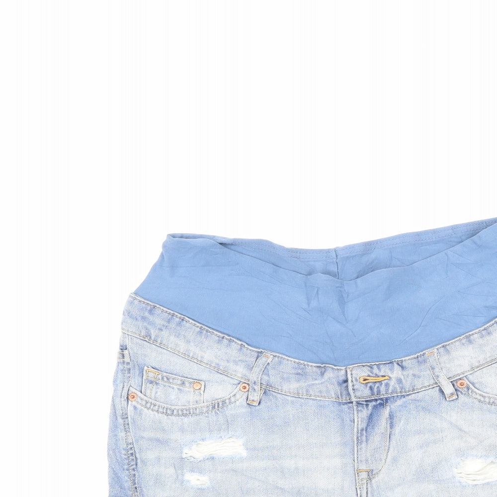 & Denim Womens Blue  Denim Cut-Off Shorts Size 10