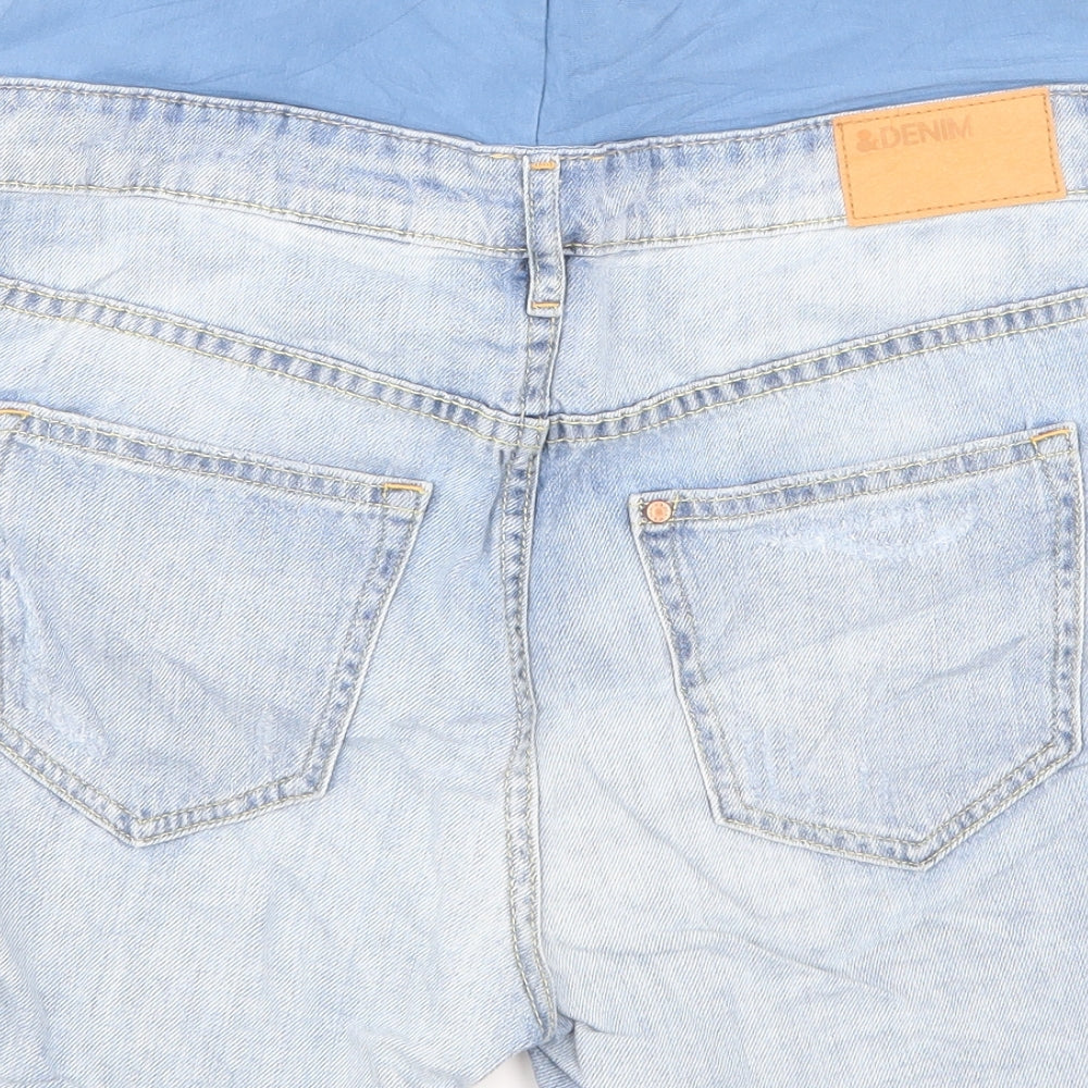 & Denim Womens Blue  Denim Cut-Off Shorts Size 10