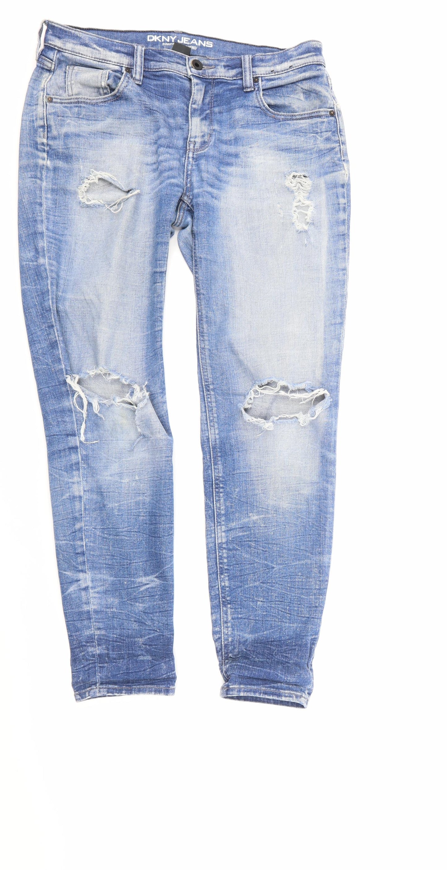 DKNY Womens Blue  Crochet Straight Jeans  L26 in