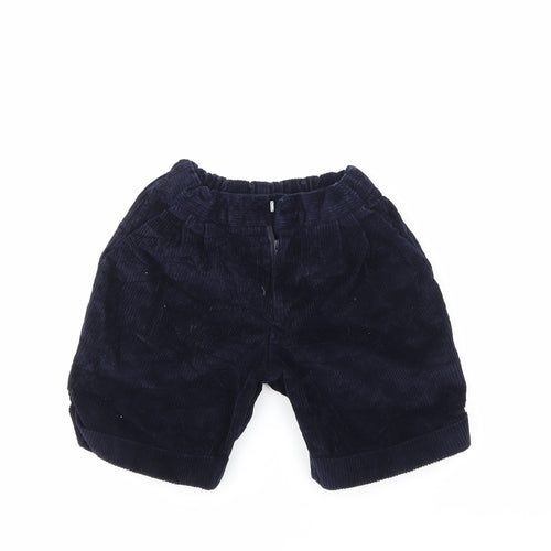 Preworn Womens Blue  Corduroy Hot Pants Shorts