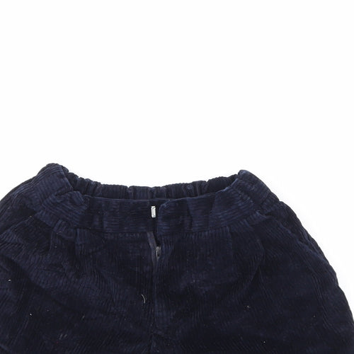 Preworn Womens Blue  Corduroy Hot Pants Shorts