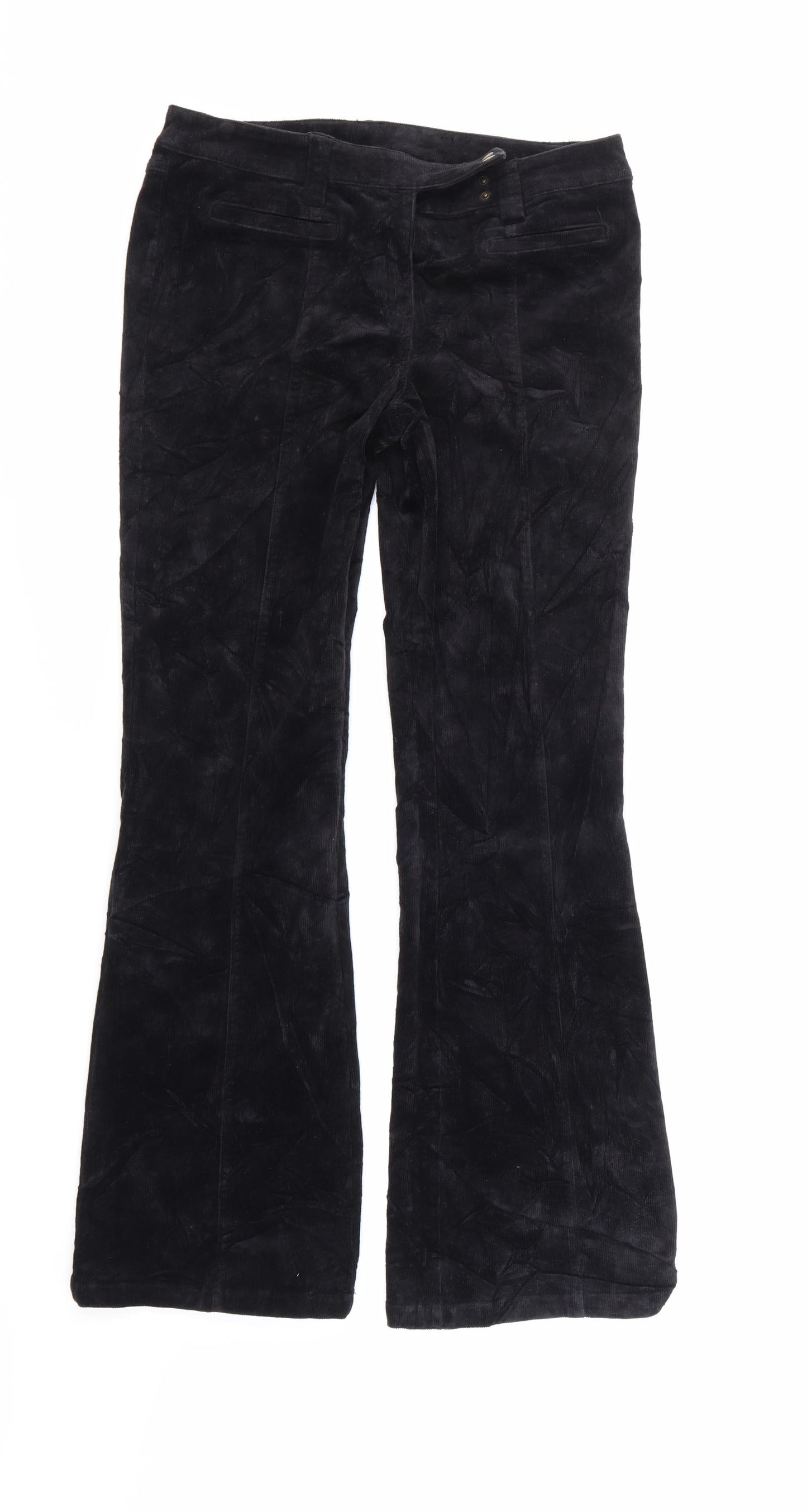 Dorothy Perkins Womens Black  Corduroy Bootcut Jeans Size 12 L31 in