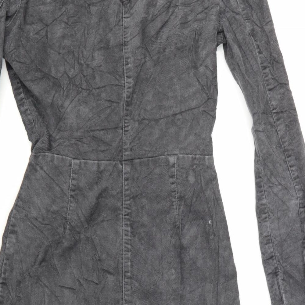 ASOS Womens Grey  Corduroy Shirt Dress  Size 6