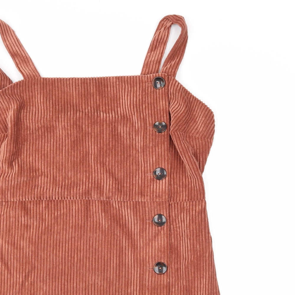 George Womens Brown  Corduroy Pinafore/Dungaree Dress  Size 16