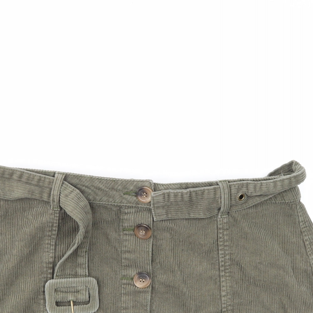 George Womens Green  Corduroy Skater Skirt Size 12