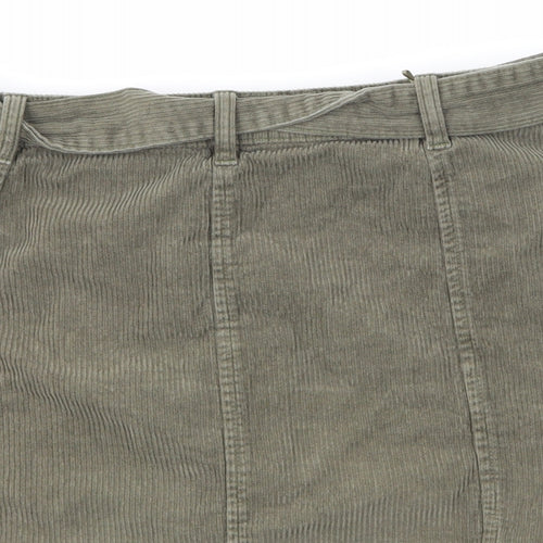 George Womens Green  Corduroy Skater Skirt Size 12