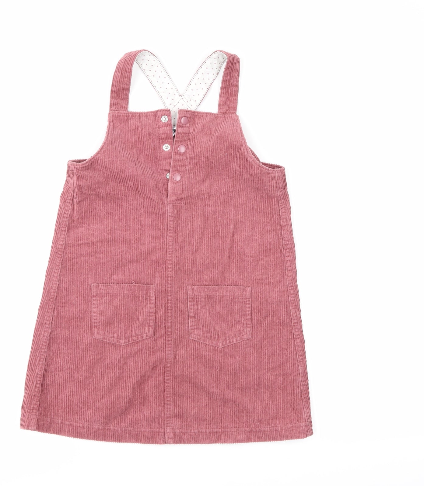 M&S Girls Pink  Corduroy Pinafore/Dungaree Dress  Size 6-7 Years