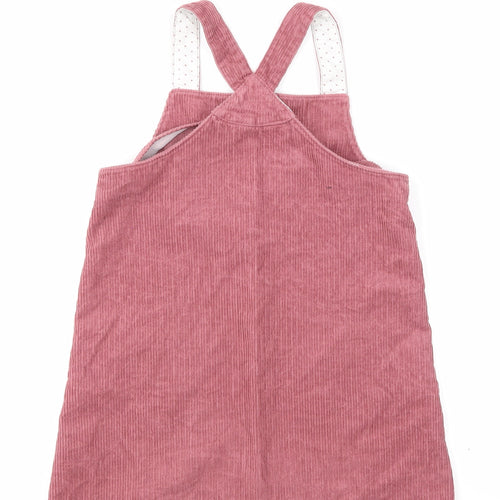 M&S Girls Pink  Corduroy Pinafore/Dungaree Dress  Size 6-7 Years