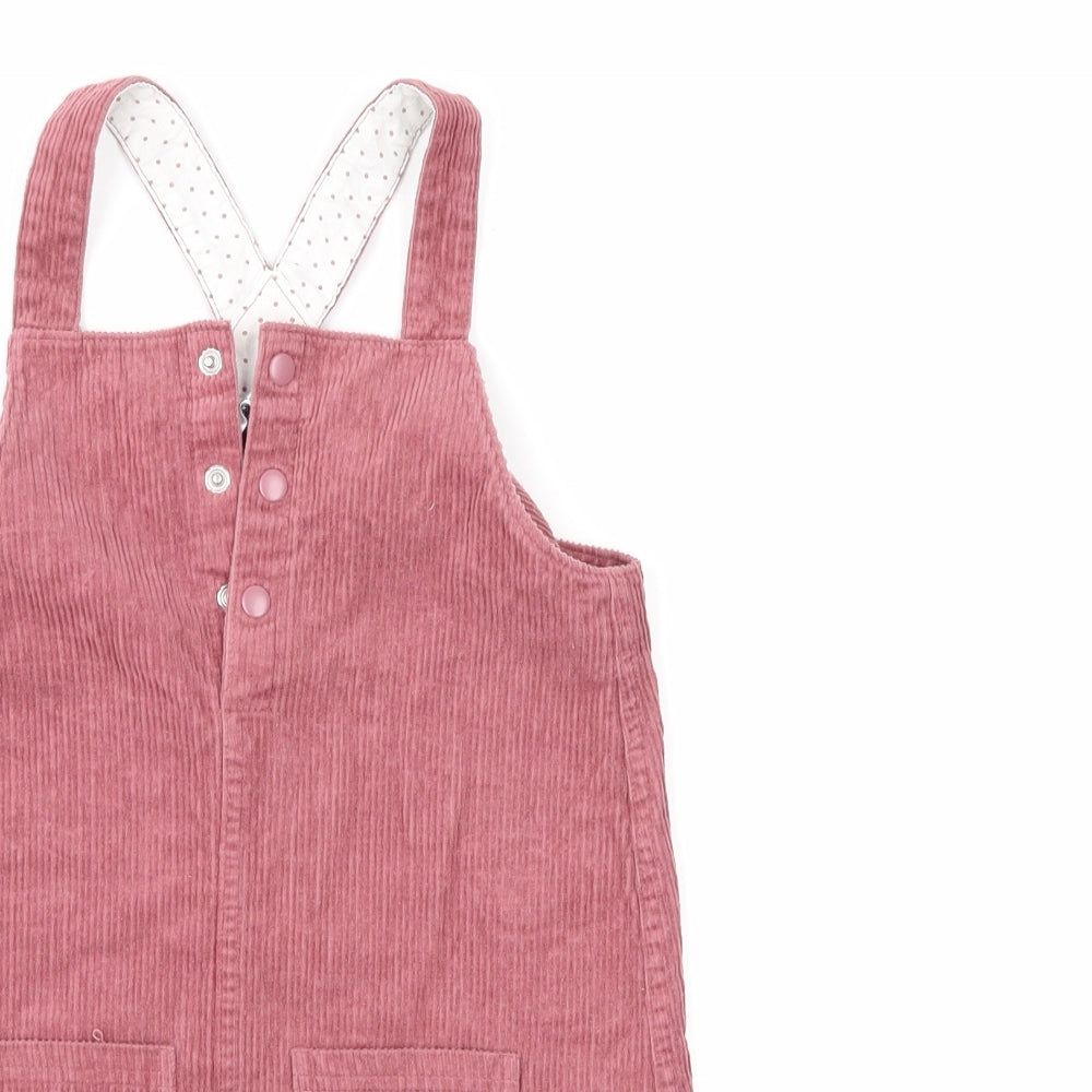 M&S Girls Pink  Corduroy Pinafore/Dungaree Dress  Size 6-7 Years