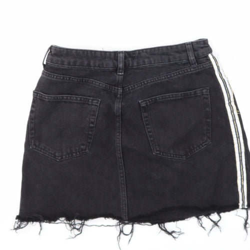Denim & Co. Womens Black  Denim A-Line Skirt Size 10