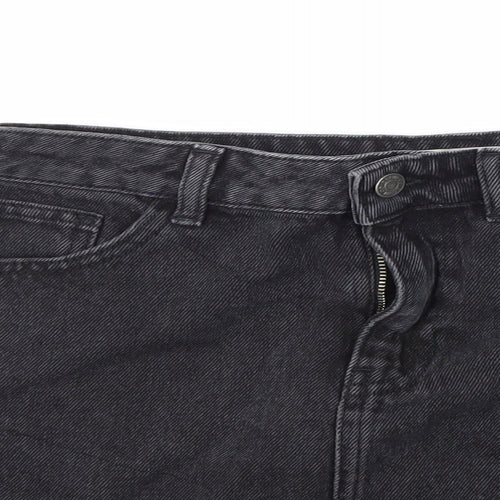Denim & Co. Womens Black  Denim A-Line Skirt Size 10