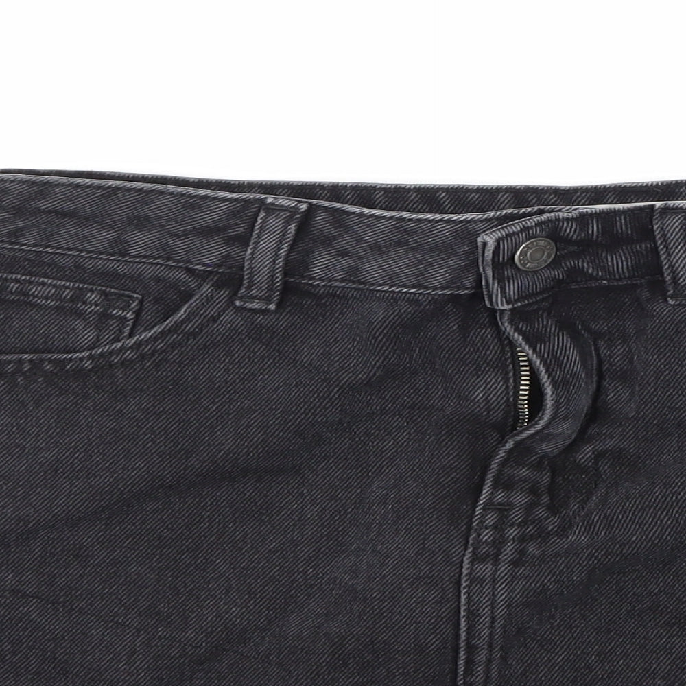 Denim & Co. Womens Black  Denim A-Line Skirt Size 10