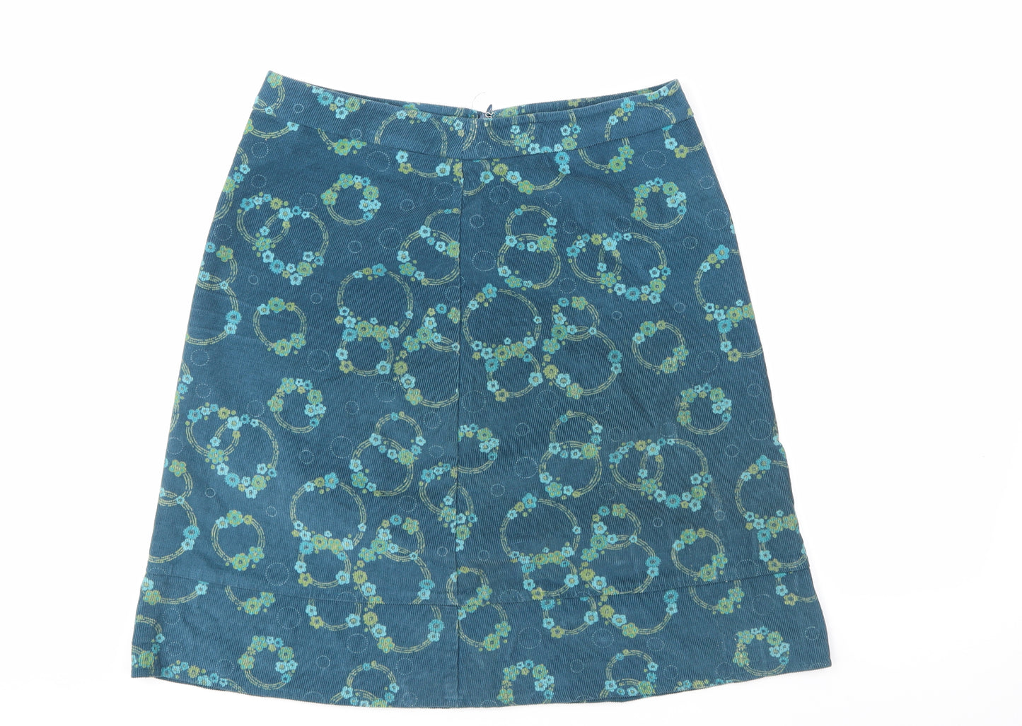 Mistral Womens Multicoloured Floral Corduroy A-Line Skirt Size 12