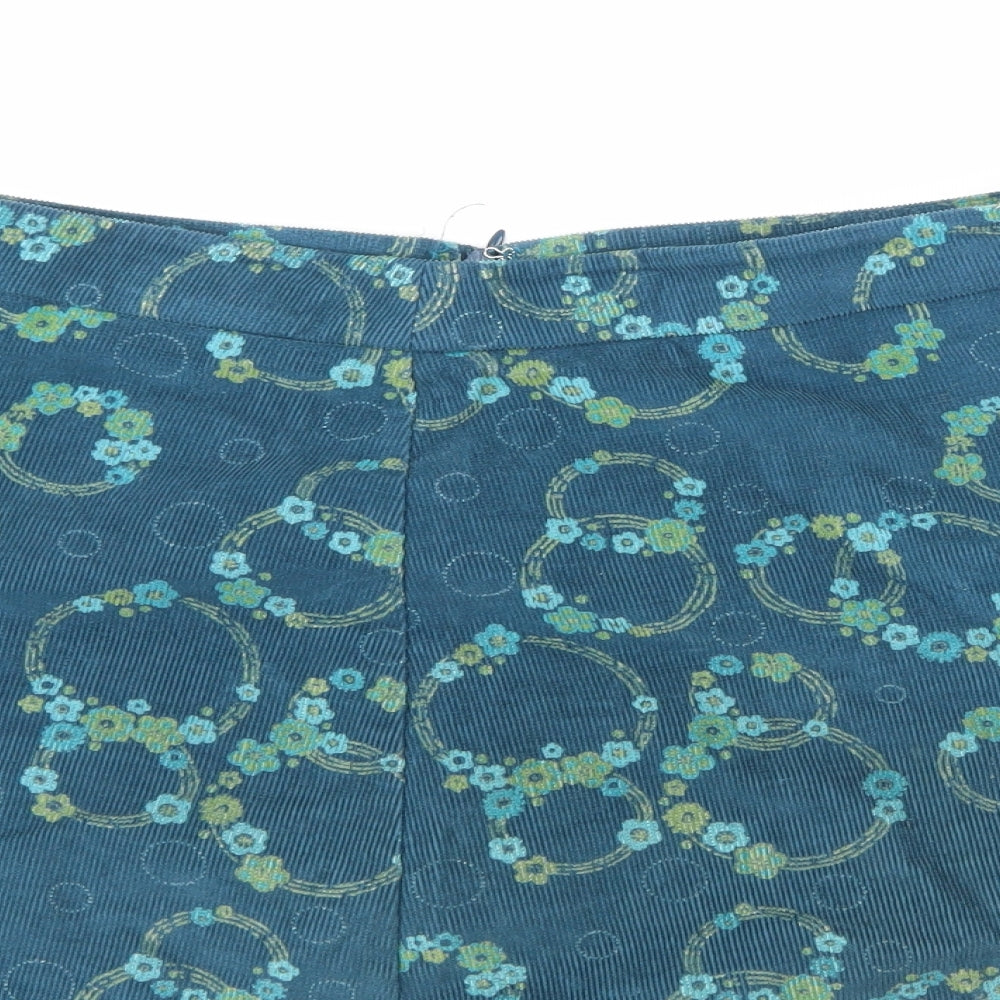 Mistral Womens Multicoloured Floral Corduroy A-Line Skirt Size 12