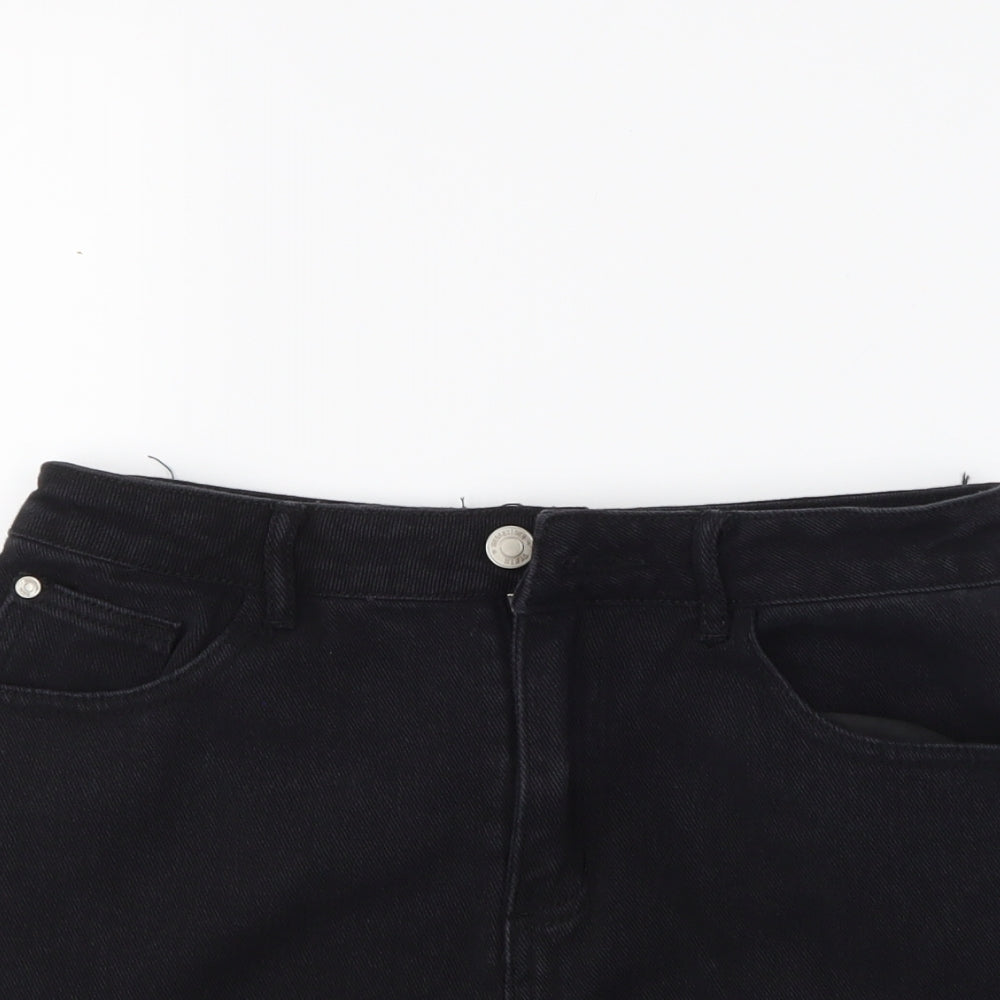 M Womens Black  Denim Mini Skirt Size 8