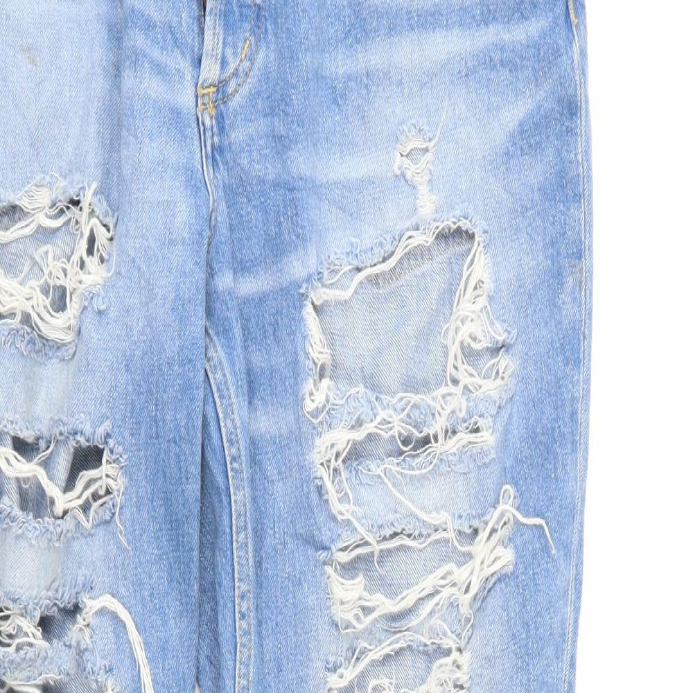 & Denim Womens Blue  Denim Boyfriend Jeans Size 16 L28 in