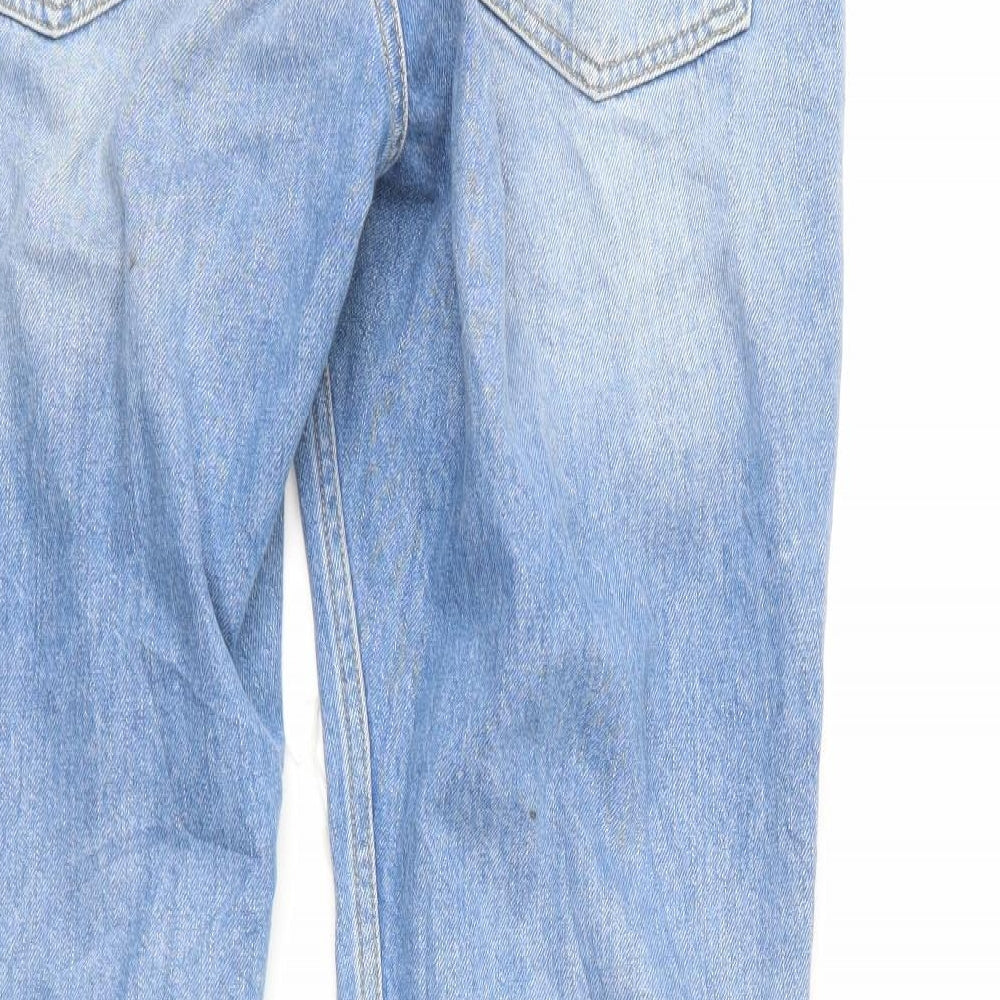 & Denim Womens Blue  Denim Boyfriend Jeans Size 16 L28 in