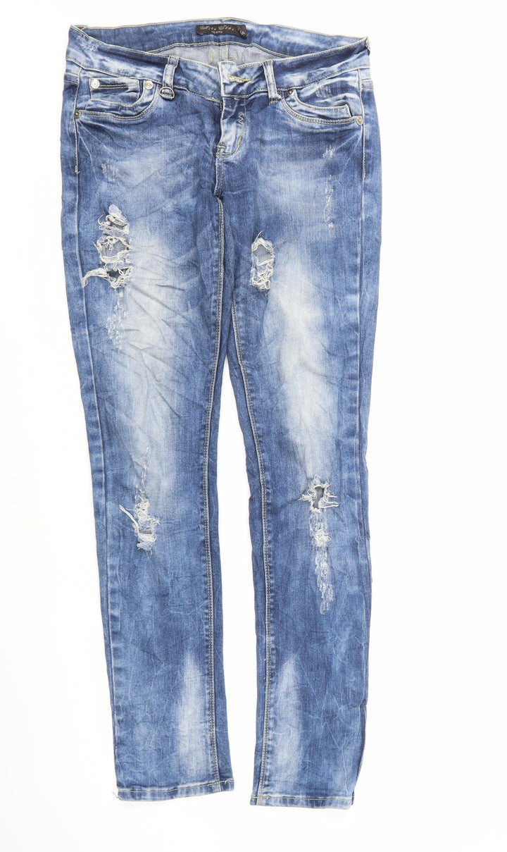 Acce Star Womens Blue Denim Straight Jeans Size 28 in L32 in