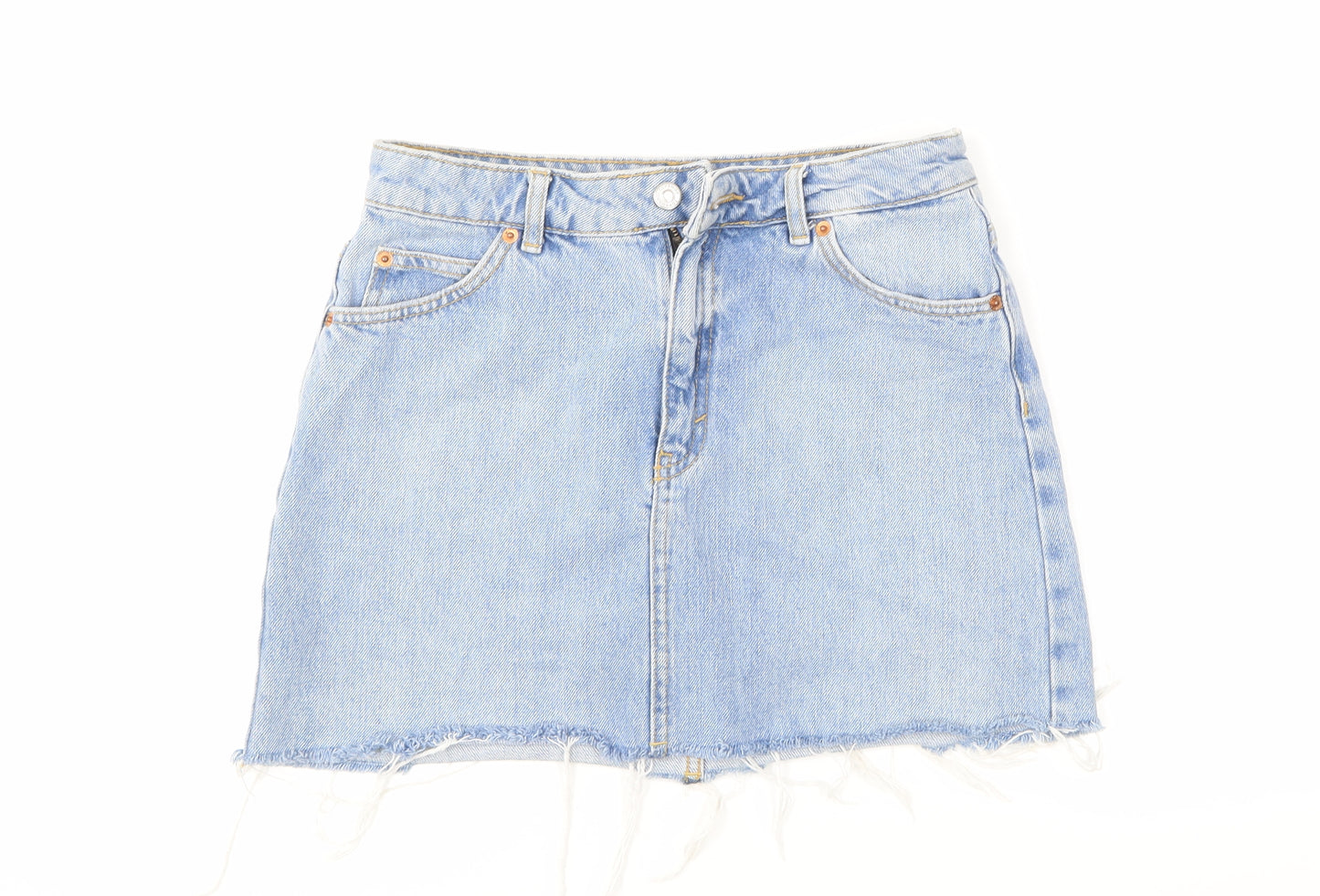 Top Shop Womens Blue  Denim A-Line Skirt Size 10