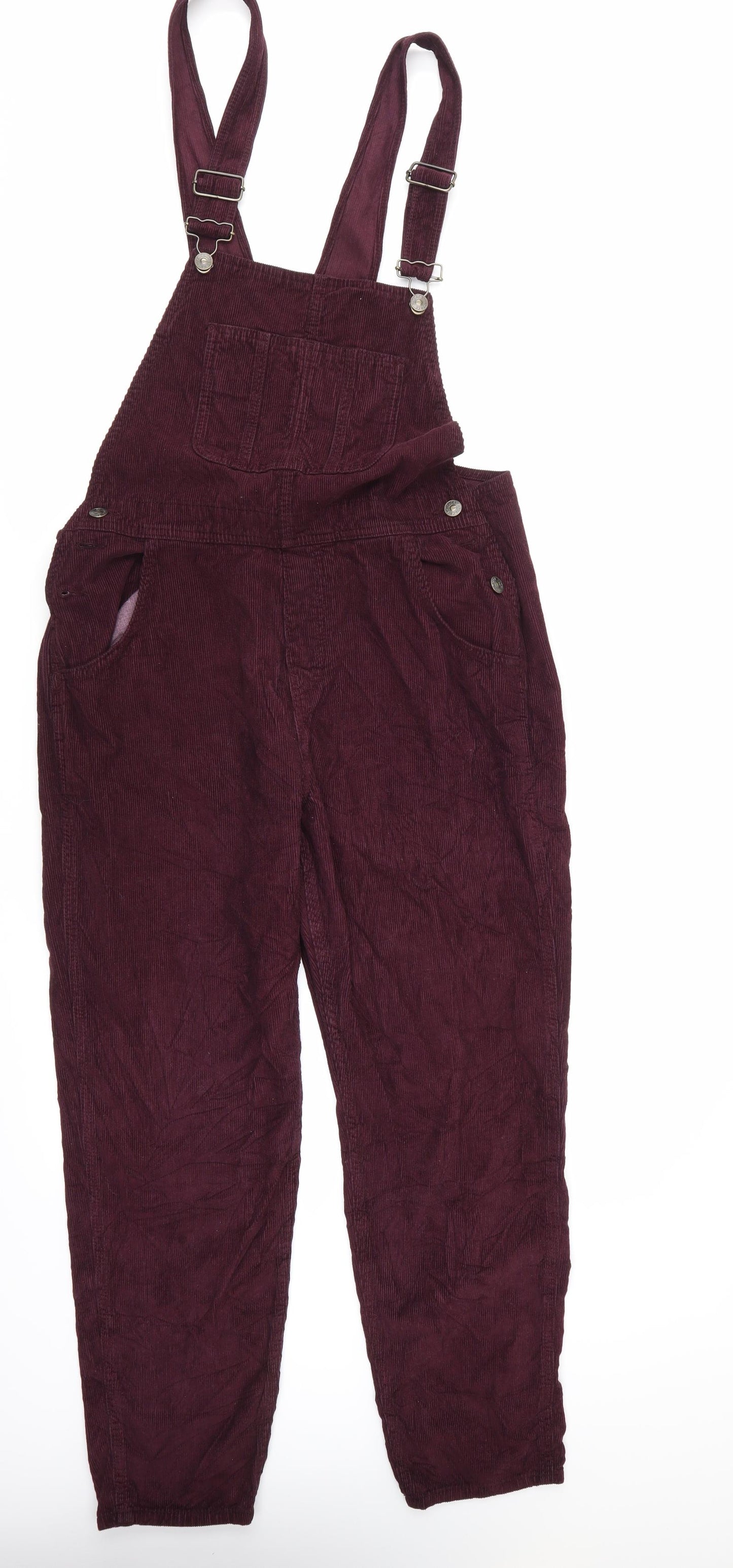 Fat Face Womens Purple  Corduroy Dungarees Trousers Size 14 L27 in