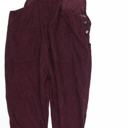 Fat Face Womens Purple  Corduroy Dungarees Trousers Size 14 L27 in