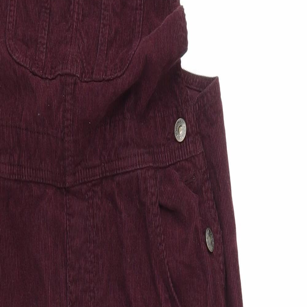 Fat Face Womens Purple  Corduroy Dungarees Trousers Size 14 L27 in