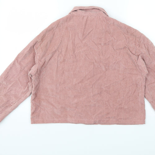 Preworn Womens Pink  Corduroy Jacket Coatigan Size M