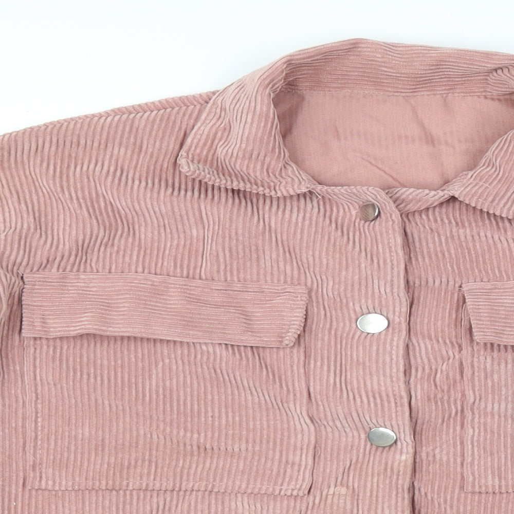Preworn Womens Pink  Corduroy Jacket Coatigan Size M