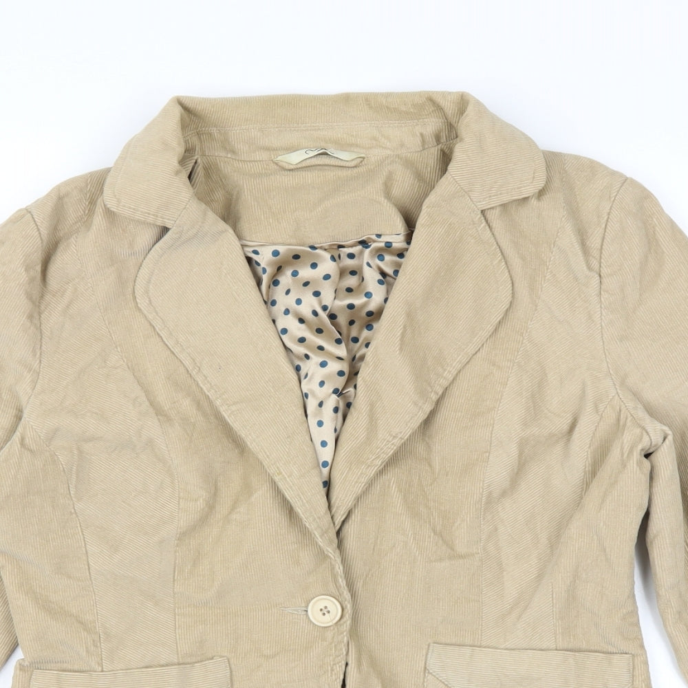 mk Womens Beige  Corduroy Jacket Blazer Size 12