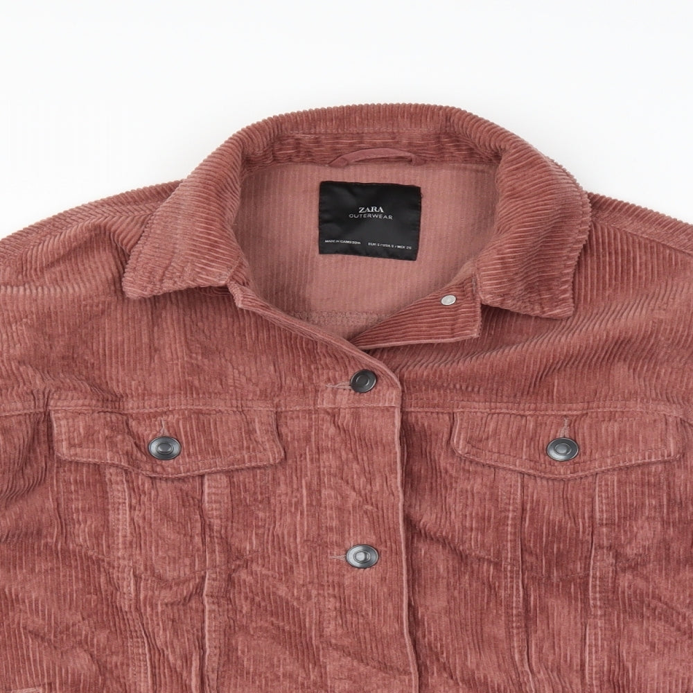 Zara Womens Pink  Corduroy Jacket  Size S
