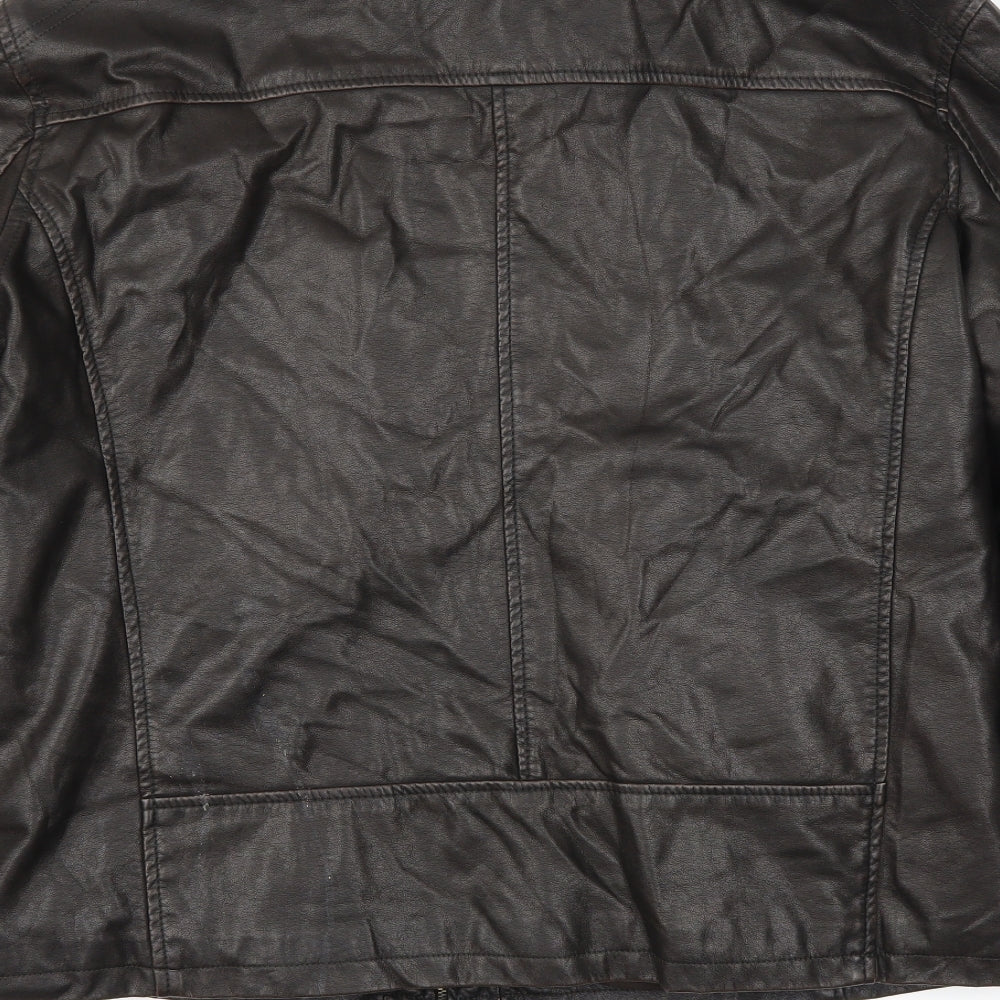 BHS Mens Brown   Biker Jacket Size 2XL