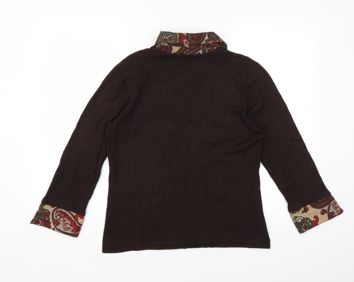 Elementz Womens Brown Paisley  Pullover Jumper Size M