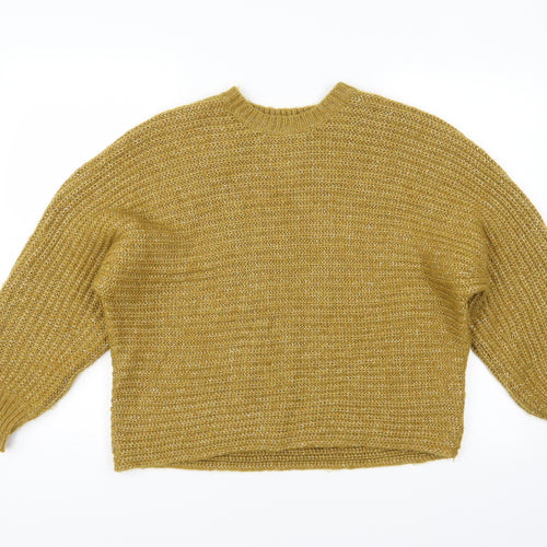 Per Una Womens Yellow   Henley Jumper Size 14