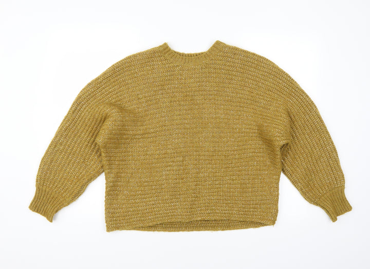 Per Una Womens Yellow Henley Jumper Size 14