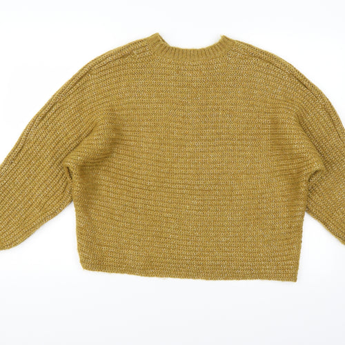 Per Una Womens Yellow   Henley Jumper Size 14
