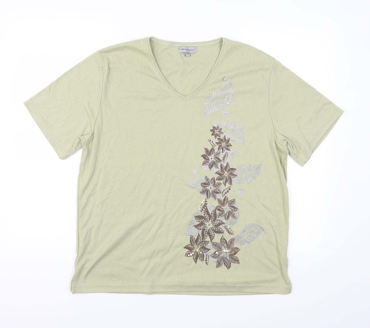 Anne marie Womens Green   Basic T-Shirt Size 22