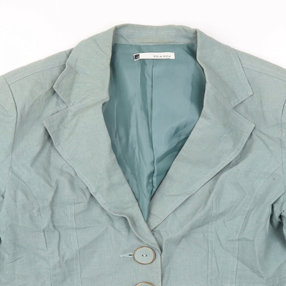 Viz A Viz Womens Green   Jacket Blazer Size 12