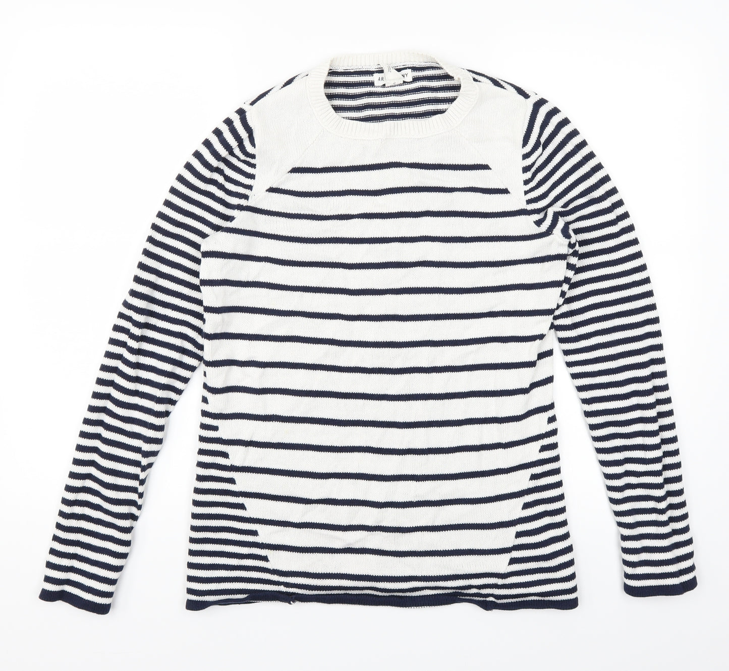 artisan NY Womens Blue Striped  Pullover Jumper Size M