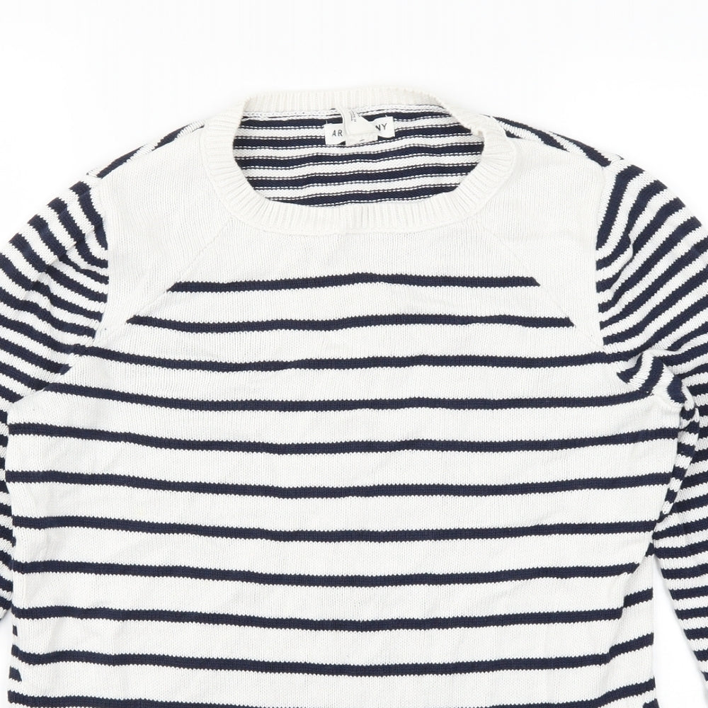artisan NY Womens Blue Striped  Pullover Jumper Size M