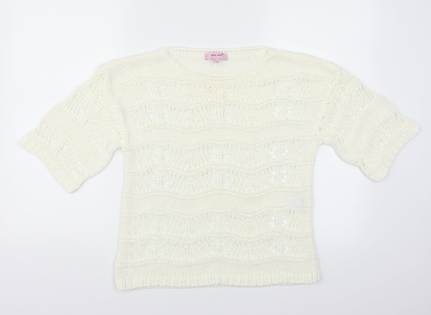 Per Una Womens Ivory   Pullover Jumper Size 10  - See Through