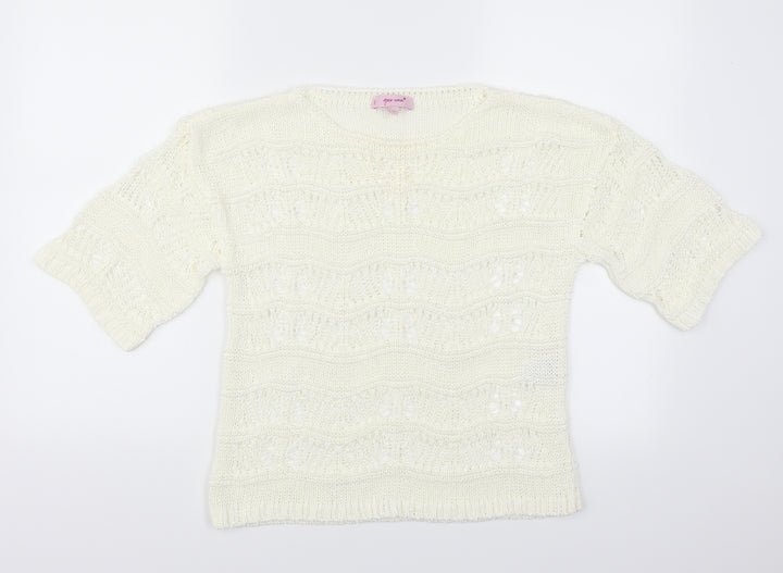 Per Una Womens Ivory   Pullover Jumper Size 10  - See Through
