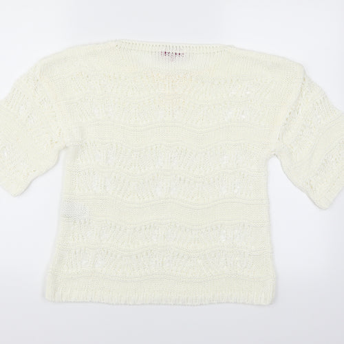 Per Una Womens Ivory   Pullover Jumper Size 10  - See Through