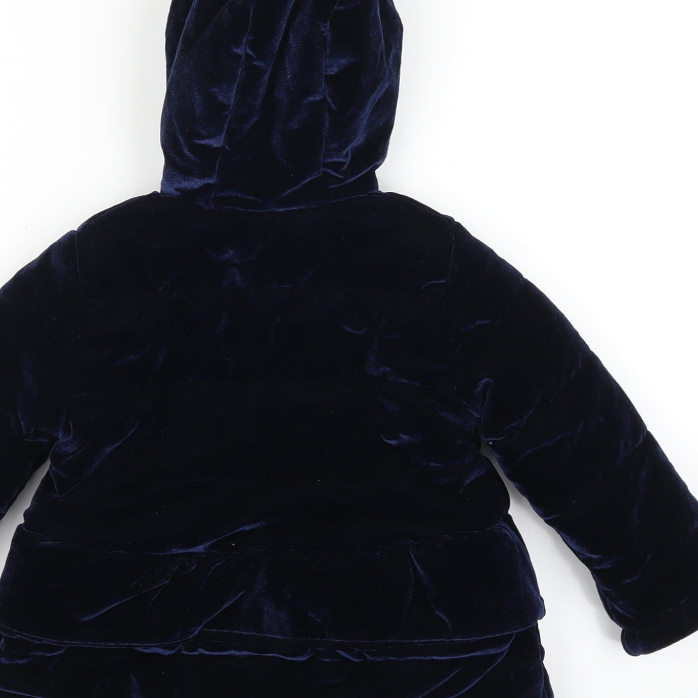 M&Co Baby Blue  Velvet Pea Coat Jacket Size 18-24 Months