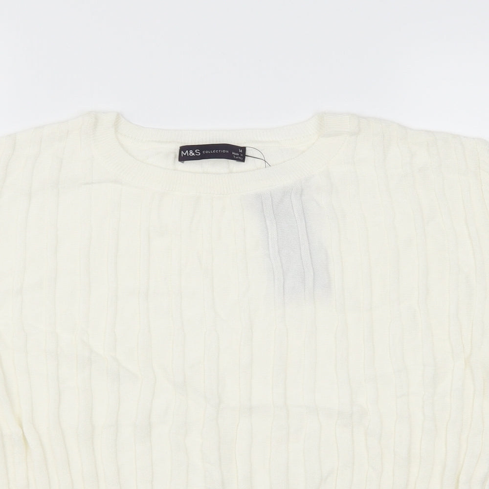 Marks and Spencer Womens Ivory   Pullover Jumper Size 14