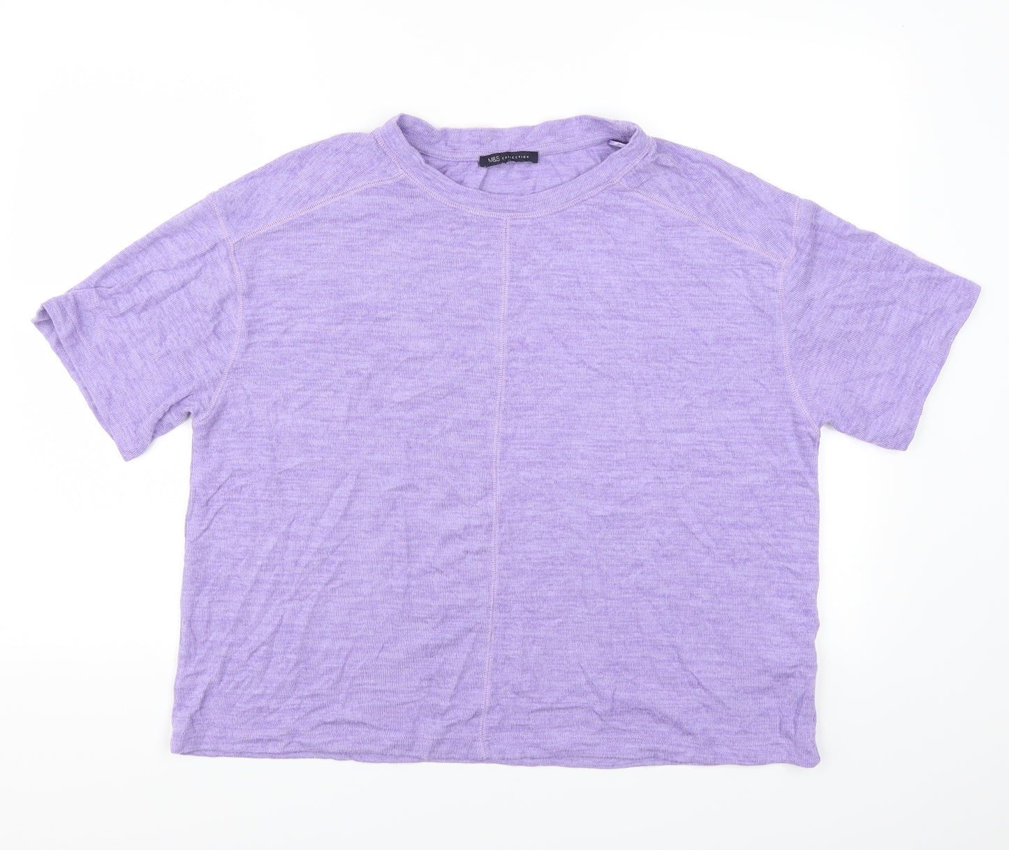 Marks and Spencer Womens Purple   Basic T-Shirt Size 16