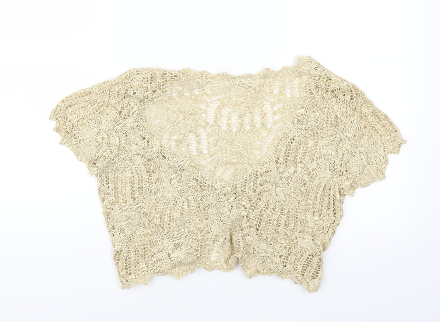 Marks and Spencer Womens Beige   Cardigan Jumper Size 12  - see through