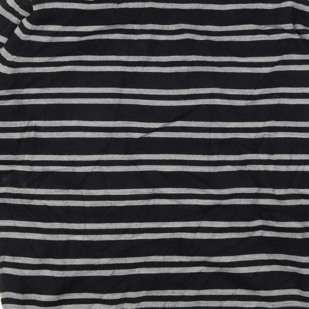 Primark Mens Black Striped  Pullover Jumper Size M