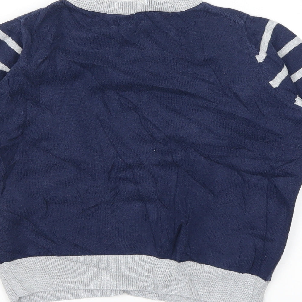 Hatley Boys Blue Striped  Pullover Jumper Size 5 Years