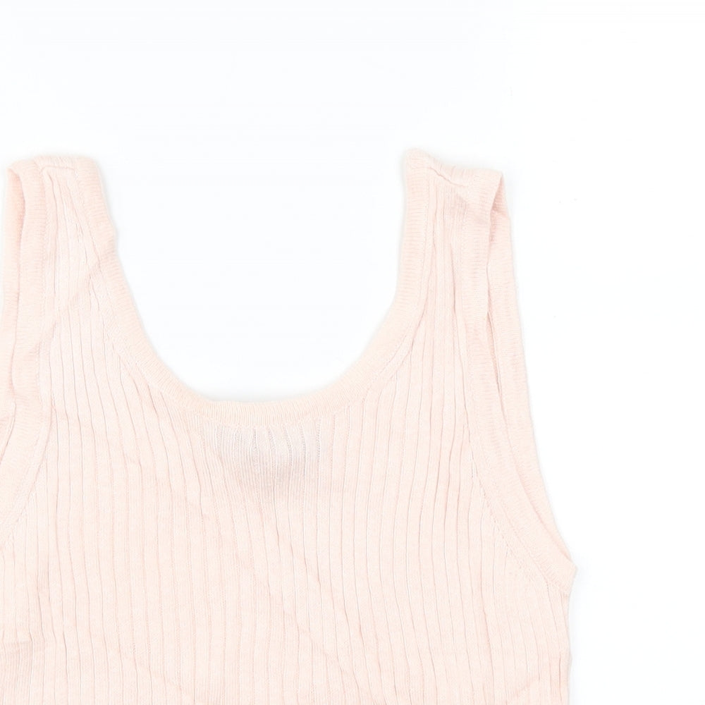New Look Girls Pink Striped  Basic Tank Size 12-13 Years