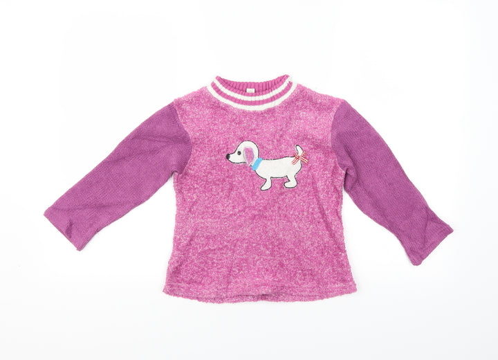 Preworn Girls Purple   Pullover Jumper Size 11 Years